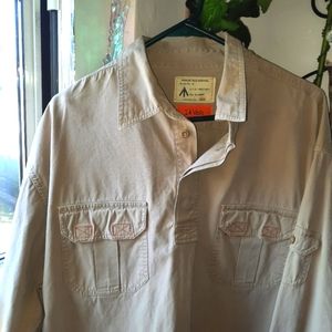 American Eagle Outfitters military utility style shirt, khaki XL, nwot,nice!